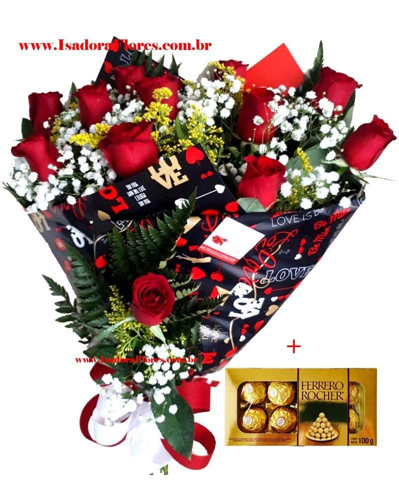 Buquê Rosas + Ferrero Rocher