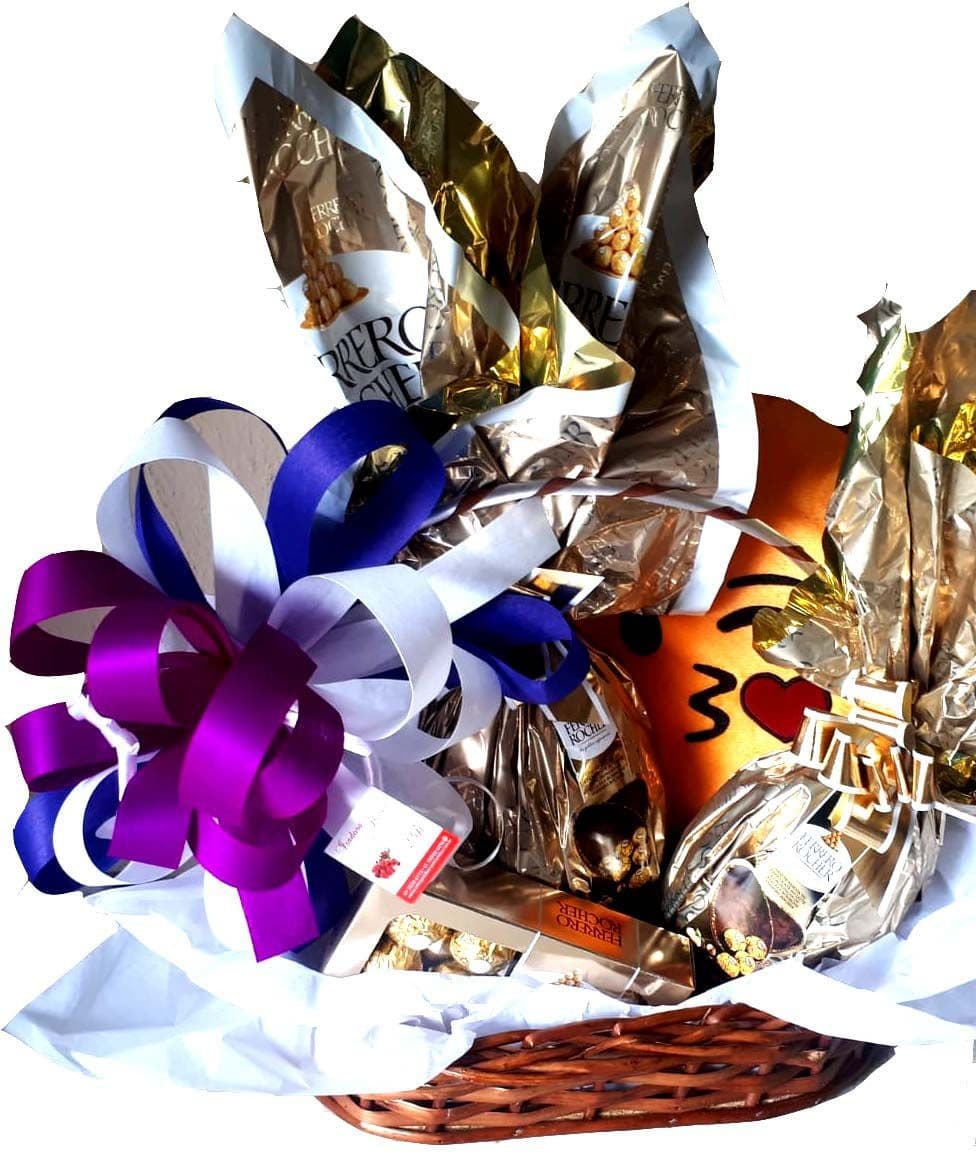 Cesta de Páscoa Ovos Ferrero Rocher