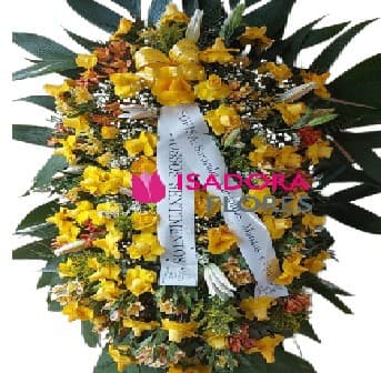 Coroa de Flores Grande com rosas amarelas