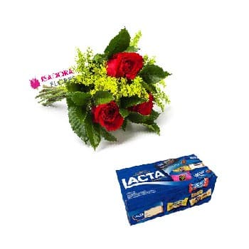 Buquê de rosas + Caixa da Lacta