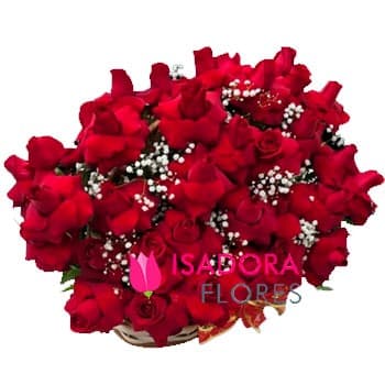 Cesta com Rosas Vermelhas