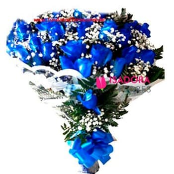 Buquê 24 rosas azuis