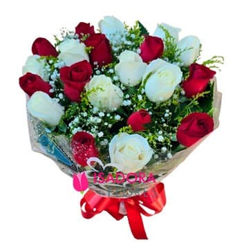 Buquê duo com 20 rosas