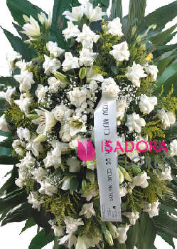 3930 Coroa de Flores Brancas Luxuosa