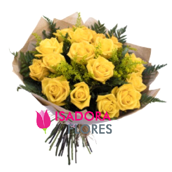 3950 Buquê Amor Radiante ♥ com Rosas 12 Amarelas 