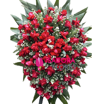6351 Coroa de Flores com Rosas vermelhas