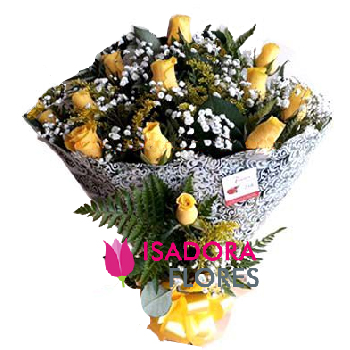 Buquê 1 dúzia de rosas amarelas