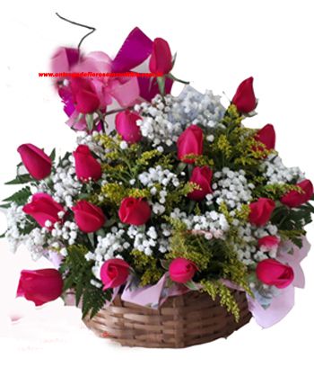 Cesta com 15 Rosas