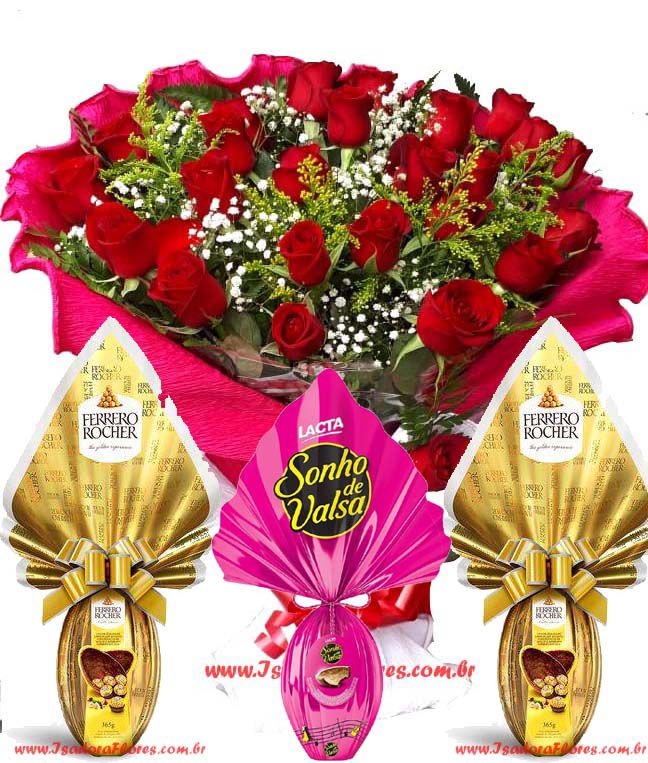 Buquê de rosas Mega + Ovos de Pascoa!