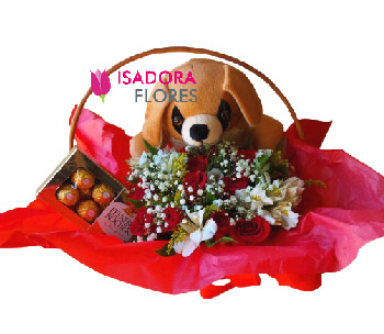 Cesta com rosas