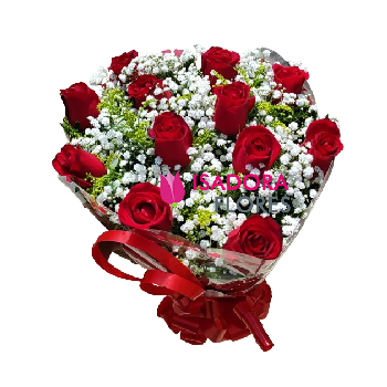 Buquê com 12 Rosas vermelhas