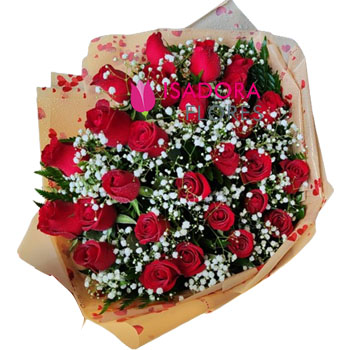 Buquê com rosas vermelhas
