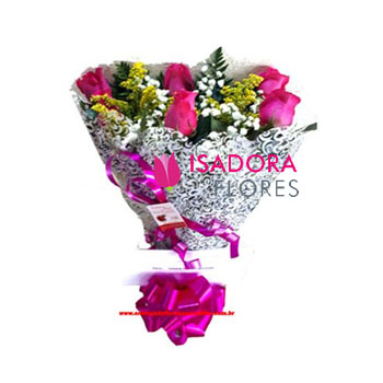 Buquê com Rosas cor de rosa