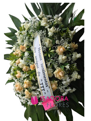 Coroa de Flores champanhe com branca