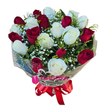 Buquê duo com 20 rosas
