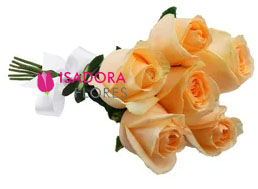 Buquê meia dz de rosas chá